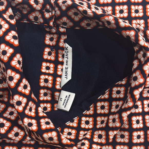 Janie and Jack Orange and Navy Patterned Tank Top - Picture 8 of 8